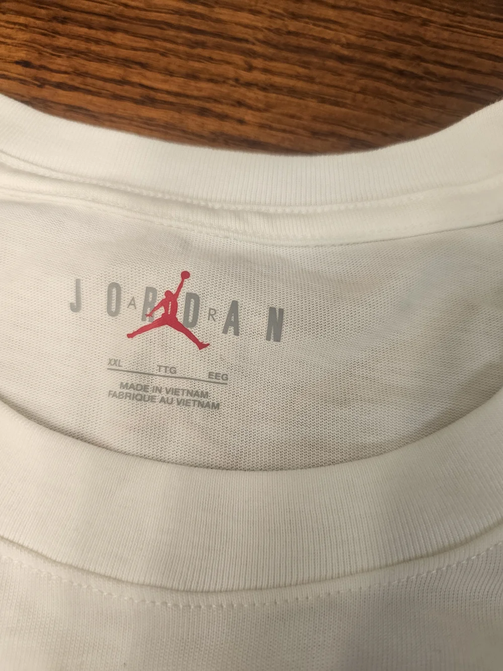 Jordan White Tee with Red and Black Graphic